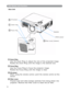 Page 13 
Part Names and Function:
Main Unit
IR sensor
3
1
Zoom ring
2Focus ring
Speaker
CMOS sensor
4Filter cover( bottom)
1
Zoom Ring 
U s e    t h e    Z o o m    R i n g    t o    a d j u s t    t h e    s i z e    o f    t h e    p r o j e c t e d    i m a g e .
R o t a t e    t h e    Z o o m    R i n g    u n t i l    t h e    i m a g e    i s    t h e    d e s i r e d    s i z e . 
 
Focus Ring 
U s e    t h e    F o c u s    R i n g    t o    f o c u s    t h e    p r o j e c t o r    i m a g e . 
R o t...