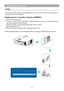 Page 5653
Maintenance of Projector
Lamp
Please turn off the projector and unplug the AC power cord. And then, let the projector 
cool down at least 60 minutes.
Replacing New Lamp(Part Number:23040021)
1. Remove the lamp door.
2.  Loosen 2 screws of the lamp holder. Hold the handle on the top of the lamp, pull out 
the lamp straight off the projector.
3.	Insert	new	lamp,	lock	the	lamp	door	firmly	with	2	screws.
4. Put the lamp door on.
5. Please reset the lamp timer after replacing lamp. (P.32)
When	changing...