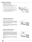 Page 6060
Maintenance and Cleaning
Cleaning the Projector CabinetCleaning the Projection Lens
Unplug	the	
AC	power	cord	before	cleaning.
Gently	wipe	the	projection	 lens	with	a	cleaning	 cloth	that	
c o n t a i n s 	a 	s m a l l 	a m o u n t 	o f 	n o n - a b r a s i v e 	c a m e r a 	l e n s	
c l e a n e r, 	o r 	u s e 	a 	l e n s 	c l e a n i n g 	p a p e r 	o r 	c o m m e r c i a l l y	
available	air	blower	to	clean	the	lens.	
Avoid 	using 	an 	excessive 	amount 	of 	cleaner. 	Abrasive	
cleaners,	 solvents,...