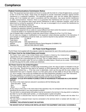 Page 77
Safety InstructionsCompliance
Federal Communications Commission Notice
Note:	This	equipment	has	been	tested	and	found	to	comply	with	the	limits	for	a	Class	B	digital	device,	pursuant	
to	Part 	15 	of 	the 	FCC 	Rules. 	These 	limits 	are 	designed 	to 	provide 	reasonable 	protection 	against 	harmful 	
interference 	in 	 a	 residential 	installation. 	This 	equipment 	generates, 	uses, 	and 	can 	radiate 	radio 	frequency 	
energy, 	and 	if 	not 	installed 	and 	used 	in 	accordance 	with 	the...