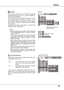 Page 43
Setting
43
Setting
Capture
This  function  enables  you  to  capture  the  image being  projected  and  use  it  for  a  start-up  display  or interval of presentations.A f t e r  c a p t u r i n g  t h e  p r o j e c t e d  i m a g e ,  g o  t o  t h e Logo  select  function  and  set  it  to  "User".    Then the  captured  image  is  displayed  when  turning  on the  projector  next  time  or  pressing  the  NO  SHOW 
button. (p.4) 
To  capture  the  image,  select  [Yes].    To  cancel...