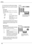 Page 48Setting
48
Key lock
Security (Key lock and PIN code lock settings)
T h i s  f u n c t i o n  a l l o w s  y o u  t o  u s e  K e y  l o c k  a n d  P I N 
code  lock  function  to  set  the  security  for  the  projector 
operation.
This  function  locks  operation  of  the  top  control  or 
the remote control.
It  is  useful  to  prevent  operation  by  an  unauthorized 
person.. . . . . . not locked.
. . . . . .  l
ock  the  operation  of  the  top 
c o n t r o l .  To  u n l o c k ,  u s e  t h e...