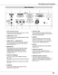 Page 99
Part Names and Functions
Rear Terminal 
⑥ S-VIDEO IN
 Connect the S-VIDEO output signal from video 
equipment to this jack (p.15).
⑧ AUDIO IN
 Connect the audio output signal from video 
equipment connected to ⑥ or ⑨ to this jack. 
For a mono audio signal (a single audio jack), 
connect it to the L (MONO) jack (p.15).
⑩ COMPUTER AUDIO IN 1
 Connect the audio output (stereo) from a 
computer or video equipment connected to ③ to 
this jack (pp14, 16).
⑨ VIDEO IN
 Connect the composite video output signal...