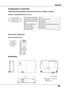 Page 65
65

Terminal: Mini DIN 8-PIN
12345876
SERVICE PORT CONNECTOR
COMPUTER INPUT/COMPONENT INPUT/MONITOR OUTPUT TERMINAL (ANALOG)
Terminal : Analog RGB (Mini D-sub 15 pin)
512341096781514131112
Configurations of Terminals
Serial
GND
R X D
-----
-----
RTS/CTS
T X D
GND
4
1
3
2
5
6
7
GND8
Appendix
Red (R/Cr) Input/Output
Ground (Horiz.sync.)
Green (G/Y) Input/Output
-----
Blue (B/Cb) Input/Output
Ground (Red)
Ground (Green)
Ground (Blue)
1
5
2
4
3
6
7
8
5V
Horiz. sync. Input/Output (Composite H/V sync.)
Ground...