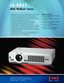 Page 1tWeighs 6.8 lb (3.1 kg). Footprint slightly larger than a sheet of paper.
t2500 ANSI Lumens, 85% uniformity, and 450:1 contrast ratio.
t3panel LCD imaging delivers a rich, color saturated picture.
tTrue XGA resolution. WXGA and UXGA~VGA and MAC compatible.
tQuiet operation: fan noise as low as 28 dBA. 
tSmart data compression/expansion, and video scaling.
tConvenient midrange (1.2:1) manual zoom and focus lens.
tPreset image offset. Vertical digital keystone correction.
tAccepts Composite, Component and...