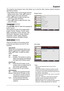 Page 4343
Auto setup
Language
Expand
The projector has Expand menu that allows you to set the other various expand functions 
described as follows.Expand menu
Auto setup
PC adjust
Display
Color adjust
Setting
Expand
Info.
Move Next Exit
Language
Auto setup
Logo
Security
Power management
Filter counter
Test pattern
Network
Factory default
PC adjust
Display
Color adjust
Setting
Expand
Info.
Move Next Back
                Auto setup
Input search               On
Auto PC adj.               On
Auto keystone...