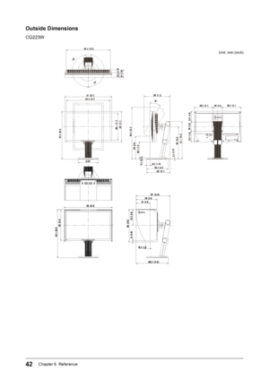 Page 4242Chapter 6  Reference
Outside Dimensions
CG223W
Unit: mm (inch)
  