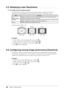 Page 2626Chapter 2  Adjusting Screen
2-5. Displaying Lower Resolutions
●  To change screen size [Screen Size]
The image with the resolution other than the recommended resolution is displayed in full screen 
automatically. You can change the screen size by using  from  menu.
Menu Function
Full  
(default setting) Displays an image in full screen. Images are distorted in some cases because the 
vertical rate is not equal to the horizontal rate.
Enlarged Displays an image in full screen. In some cases, a blank...