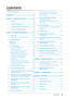 Page 5
3CONTENTS

CONTENTS
Notice for this monitor ..............................................1
CONTENTS  .............................................................3
Chapter 1  Features and Overview  .....................
4
1-1  Features  ............................................................4
1-2  Controls and Functions  ..................................
5
1-3  Compatible Resolutions/Frequencies  ...........
6
1-4  Functions and Basic Operation  ......................
7
Chapter 2  Settings and...