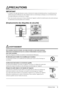 Page 3
1PRECAUTIONS

PRECAUTIONS
IMPORTANT
• Ce produit a été réglé spécialement en usine en fonction de la région de destination prévue. Les performances du 
produit peuvent être différentes de celles indiquées dans les caractéristiques techniques en cas d’utilisation dans 
une région différente de celle prévue à l’origine.
•  Pour votre sécurité comme pour la bonne utilisation de l’appareil, veuillez lire attentivement cette section ainsi que 
les indications de sécurité portées sur le moniteur....