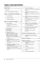 Page 8
TABLE DES MATIERES

TABLE DES MATIERES
PRECAUTIONS ......................................................1
Panneau LCD  .............................................................5
Pour un confort d’utilisation du moniteur  ...............5
Chapitre 1  Caractéristiques et présentation  ......7
1-1  Fonctionnalités  ................................................7
1-2  Boutons et voyants  .........................................
7
1-3  Fonctions principales...