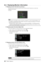 Page 3838Chapter 6  Reference
6- 4. Displaying Monitor Information
● Displaying monitor information by pressing 
This indicator shows the power saving ratio, power reduction and CO2 reduction as a result of the 
brightness of the monitor.
(Example)
NOTE
• Power reduction: the backlight’s reduction of electricity consumption as a result of the adjusted brightness value
•  
C
 O2 reduction: converted from the “Power reduction” value, this is an estimate of the quantity of CO2 emissions 
reduced when using the...