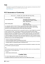 Page 5050Appendix
TCO
This product has acquired the TCO standard that relates to the safety, ergonomics, environment and so forth of 
office equipment. For an overview of the TCO, refer to our web site.
http://www.eizo.com
FCC Declaration of Conformity
For U.S.A. , Canada, etc. (rated 100-120 Vac) OnlyFCC Declaration of Conformity
We, the Responsible Party EIZO﻿NANAO﻿TECHNOLOGIES﻿INC.
5710﻿Warland﻿Drive,﻿Cypress,﻿CA﻿90630
Phone:﻿﻿(562)﻿431-5011
declare that the product Trade﻿name:﻿﻿EIZO
Model:﻿﻿FORIS﻿FS2331
is...