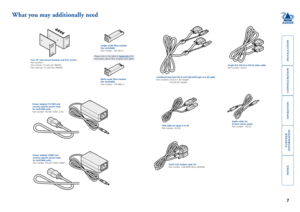 Page 8





7
What you may additionally need
Combined dual link DVI-D and USB (USB type A to B) cablePart	numbers:	VSCD3	(1.8m	length)  VSCD4 (5m length)
Two 19” rack-mount brackets and four screwsPart numbers: One	unit	per	1U	rack	slot:	RMK4STwo	units	per	1U	rack	slot:	RMK4DSingle link DVI-D to DVI-D video cable Part	number:	VSCD1
Power adapter (12.5W) and country-specific power lead for ALIF1000 unitsPart	number:	PSU-IEC-5VDC-2.5A
Audio cable 2m...