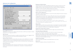 Page 5251
INSTALLATION
CONFIGURATION
OPERATION
FURTHERINFORMATION
INDEX
Advanced unit configuration
Click this button to display advanced options that do not normally require alteration.Background Refresh Rate
Use the arrow keys to alter the background refresh rate used to correct any screen 
changes missed in normal operation. The options are: Slow, Medium, Fast, Auto or 
Disabled. The Auto option automatically varies the refresh rate when multiple VNC 
sessions are active to provide a balance between the...