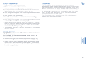 Page 6564
INSTALLATION
CONFIGURATION
OPERATION
FURTHERINFORMATION
INDEX
SAFETY INFORMATION
• For use in dry, oil free indoor environments only.
• Warning - live parts contained within power adapter.
• No user serviceable parts within power adapter - do not dismantle.
• Plug the power adapter into a socket outlet close to the module that it is powering.
• Replace the power adapter with a manufacturer approved type only. 
• Do not use the power adapter if the power adapter case becomes damaged, cracked 
or broken...