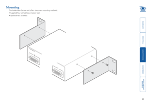 Page 12



11


Mounting
The AdderView Secure unit offers two main mounting methods:
•	Supplied	four	self-adhesive	rubber	feet
•	Optional	rack	brackets
CONS
INDOOR USE O NLY
3   