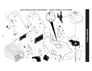 Page 38  
Co 
Oo CRAFTSMANROTARYLAWNMOWER--MODELNUMBER917.370760 
2_ 
38 
28 
2342 41 
\ 
\\ 
24 
45 
47 22 
19 35 
31  