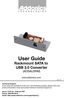 Page 1Technical Support
If you need any assistance to get your unit functioning properly, please have your 
product information ready and contact Addonics Technical Support at:
Hours: 8:30 am - 6:00 pm PST
Phone: 408-453-6212
Email: http://www.addonics.com/support/query/
v8.1.11
T E C H N O L O G I E S
www.addonics.com
User Guide
Rackmount SATA to USB 3.0 Conver ter
(ADSAU3RM)         