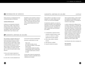 Page 54S350MANUAL DE OPERACIÓN 
107106
Envíe la unidad en su caja original o en una caja
equivalente, con un seguro completo que cubra
su valor y con el costo de envío prepagado.
El mantenimiento, reparación y uso correcto son
importantes para obtener un buen rendimiento de
este producto. Por lo tanto, lea cuidadosamente
el Manual de Instrucciones. Esta garantía no seaplica a cualquier defecto que Etón determineque es debido a:
1.Un mantenimiento o reparación incorrecto,
incluyendo la instalación de piezas y...