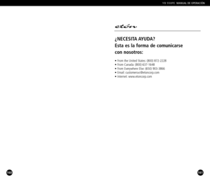 Page 81161
YB 550PEMANUAL DE OPERACIÓN 
160
¿NECESITA AYUDA?
Esta es la forma de comunicarse 
con nosotros:
• From the United States: (800) 8722228
• From Canada: (800) 6371648
• From Everywhere Else: (650) 9033866
• Email: customersvc@etoncorp.com
• Internet: www.etoncorp.com
  