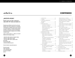 Page 49¿NECESITA AYUDA?...................................................... 96
CONTENIDO.................................................................. 97
CARACTERÍSTICAS PRINCIPALES DEL RADIO 
etónE10........................................................... 98
DIAGRAMS.................................................................... 99
INSTRUCCIONES INICIALES............................................ 101
LO QUE INCLUYE EL MODELO E10........................... 101
INSTALACIÓN DE LAS...