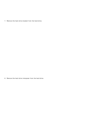 Page 457.  Remove the hard-drive  bracket  from  the hard drive.
8 .  Remove the hard-drive  interposer  from  the hard drive. 