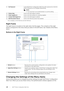 Page 138138| Dell™ Printer Configuration Web Tool
* This is available on Dell H625cdw and Dell H825cdw.
Right Frame
The right frame is located on the right side of all the pages. The contents of the right 
frame correspond to the menu that you select in the left frame. See "Details of the Menu 
Items."
Buttons in the Right Frame
Changing the Settings of the Menu Items
Some menus allow you to change the printer settings through Dell Printer Configuration 
Web Tool. When you access these menus, the...