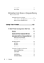 Page 64Contents
Point and Print . . . . . . . . . . . . . . . . . . .  109
Peer-to-Peer
 . . . . . . . . . . . . . . . . . . . .  112
10 Installing Printer Drivers on Computers Running 
Macintosh
 117
Installing the Drivers and Software. . . . . . . . . . .  117
Adding a Printer on Mac OS X 10.5 or Later Version(s)
 117
Adding a Printer on Mac OS X 10.4.11
. . . . . . .  118
Using Your Printer  ...................................121
11 Dell Printer Configuration Web Tool. . .  123
Overview. . . . . . . . . . ....