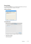 Page 347Scanning345
FILE LOCATION:  C:\Users\fxstdpc-
admin\Desktop\30_UG??\Mioga_AIO_UG_FM\Mioga_AIO_UG_FM\section19.fm
DELL CONFIDENTIAL – PRELIMINARY 9/13/10 - FOR PROOF ONLY
Password Setting
In the Password Setting tab, you can input the password that is set for your 
scanner to access from your computer to the printer.
For Microsoft Windows:
For Apple Macintosh:
• Password for Scanner
Enter the password.
 