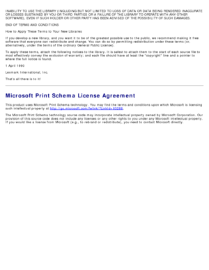 Page 126INABILITY  TO USE THE LIBRARY  (INCLUDING BUT NOT LIMITED  TO LOSS OF  DATA  OR DATA  BEING  RENDERED INACCURATE
OR LOSSES  SUSTAINED BY YOU OR THIRD  PARTIES  OR A  FAILURE OF  THE LIBRARY  TO OPERATE WITH  ANY OTHER
SOFTWARE), EVEN  IF SUCH  HOLDER  OR OTHER PARTY HAS BEEN  ADVISED OF  THE POSSIBILITY OF  SUCH  DAMAGES.
END OF  TERMS AND CONDITIONS
How  to  Apply These Terms to  Your  New Libraries
If  you develop a  new library, and  you want  it  to  be of the greatest possible use to  the public, we...