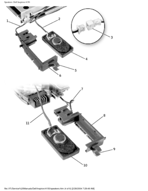 Page 158Speakers: Dell Inspiron 4150 
 
file:///F|/Service%20Manuals/Dell/Inspiron/4150/speakers.htm (4 of 6) \
[2/28/2004 7:29:49 AM] 