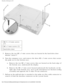 Page 138Palm Rest: Dell Inspiron 4150 
 
1 M2.5 x 12-mm screws 
(3)
2 M2 x 3-mm screws (2)
3 hard drive door
5.  Remove the two M2 x 3-mm screws that are located in the hard drive door \
 labeled circle P. 
6.  Turn the computer over, and remove the three M2 x 3-mm screws that secur\
e  the palm rest to the bottom case: 
a.  Remove the two M2 x 3-mm screws that are located on the back edge of  the bottom case, underneath the display. 
b.  Remove the M2 x 3-mm screw located underneath the keyboard, on the  right...