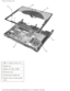 Page 139Palm Rest: Dell Inspiron 4150 
 
1 M2 x 3-mm screws (3)
2 palm rest
3 palm-rest flex cable
4 bottom case
5 touch pad connector
6 back center of the palm 
rest
file:///F|/Service%20Manuals/Dell/Inspiron/4150/palmrest.htm (3 of 4) \
[2/28/2004 7:29:45 AM] 