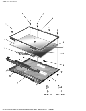 Page 129Display: Dell Inspiron 8200
 
file:///F|/Service%20Manuals/Dell/Inspiron/8200/display.htm (6 of 10) \
[2/28/2004 7:40:53 AM] 