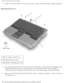 Page 14Keyboard : Dell Latitude C400 Service Manual 
3.  Remove the four M2 x 4-mm screws that secure the back edge of the keyboa\
rd. 
Keyboard Screws 
 
1 M2 x 4-mm screws (4)
2 keyboard locator tab
3 keyboard securing tabs (5)
4.  Pry up the keyboard locator tab, lift the back edge of the keyboard slig\
htly, and  then pull the keyboard a small distance toward the back of the computer \
to 
release the five securing tabs located across the front edge of the keyb\
oard. 
5.  Rotate the keyboard toward the...