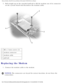 Page 20Memory Modules, Mini PCI Card, and Modem: Dell Latitude C540/C640 Servic\
e Manual
3.  Pull straight up on the attached pull-tab to lift the modem out of its c\
onnector on the system board and disconnect the modem cable. 
 
1 M2 x 3-mm screws (2)
2 modem connector
3 modem cable
4 pull-tab
Replacing the Modem 
1.  Connect the modem cable to the modem. 
NOTICE: The connectors are keyed for correct insertion; do not force the 
connections. 
file:///F|/Service%20Manuals/Dell/Latitude/c540-640/upgrades.htm...