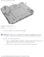 Page 23Keyboard: Dell Latitude C540/C640 Service Manual
 
1 M2.5 x 12-mm screws 
(5)
3.  Turn the computer over and open the display. 
NOTICE: The keycaps on the keyboard are fragile, easily dislodged, and time- 
consuming to replace. Be careful when removing and handling the keyboard\
. 
4.  Remove the center control cover:  a.  Insert a small, flat-blade screwdriver or plastic scribe into the notch \
at the right end of the center control cover and pry up the cover. 
b.  Lift the center control cover up and...