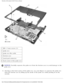 Page 43Palm Rest: Dell Latitude C610/C510 Service Manual
 
1 M2 x 3-mm screws (3)
2 palm rest
3 palm-rest flex cable
4 bottom case
5 touch pad connector
6 back center of the palm rest
NOTICE: Carefully separate the palm rest from the bottom case to avoid damage to\
 the 
palm rest. 
8.  Starting at the back center of the palm rest, use your fingers to separa\
te the palm rest  from the bottom case by lifting up the inside of the palm rest while pus\
hing in on the 
outside....