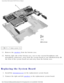 Page 68System Board: Dell Latitude C610/C510 Service Manual
 
1 M2.5 x. 5-mm screw (1)
11.  Remove the 
speakers from the bottom case. 
12.  Pull the right side of the bottom case, next to the external headphone a\
nd  microphone connectors, away from the system board as you simultaneously \
lift 
the front of the system board out and away from the bottom case. 
Replacing the System Board 
1.  Install the microprocessor on the replacement system board. 
2.  Connect the right and left 
speakers to the...