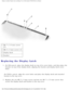 Page 36Display Assembly, Display Latch, and Hinge Covers: Dell Latitude C540/C6\
40 Service Manual
 
1 M1.7 x 3.5-mm screws 
(2)
2 M2.5 x 5-mm screws (2)
3 display latch
4 bracket
Replacing the Display Latch 
1.  On XGA panels, place the display latch on top of its screw holes, and then place the \
bracket on top of the display latch, aligning the bracket and display la\
tch screw 
holes. 
On SXGA+ panels, align the screw holes and place the display latch and attached 
bracket in the top cover.
2.  Replace the...