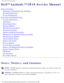 Page 1Dell Latitude C810 Service Manual 
Dell™ Latitude™ C810 Service Manual 
Before You Begin
Preparing to Work Inside the Computer 
Recommended Tools 
Screw Identification 
Removing and Replacing Parts
System Components 
Hard Drive 
Fixed Optical Drive 
Memory Module 
Mini PCI Card Assembly 
Keyboard Assembly 
Display and Bezel Assemblies 
Microprocessor Thermal Cooling Assembly 
Microprocessor Module 
Video Graphics Board 
Palmrest Assembly 
Reserve Battery 
System Board Assembly 
Battery and Modular Bay...