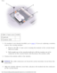 Page 35Modem: 
 
1 M2 x 5-mm screw 1428U
2 pull-tab  
3 modem cable  
3.  If a modem is not already installed, go to 
step 4. If you are replacing a modem, 
remove the existing modem: 
a.  Remove the M2 x 5-mm screw securing the modem to the system board,  and set it aside. 
b.  Pull straight up on the attached pull-tab to lift the modem out of its  connector on the system board, and disconnect the modem cable. 
4.  Connect the modem cable to the modem. 
NOTICE: The cable connectors are keyed for correct...