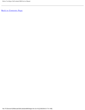 Page 9Before You Begin: Dell Latitude D800 Service Manual
Back to Contents Page
 
file:///F|/Service%20Manuals/Dell/Latitude/d800/begin.htm (8 of 8) [2/\
28/2004 8:17:41 AM] 