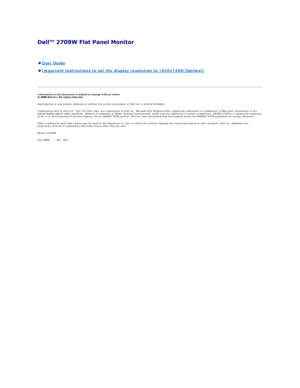 Page 33 
   
   
Information in this document is subject to change without notice.  
 
Reproduction in any manner whatsoever without the written permission of Dell Inc.   is strictly forbidden.  
Trademarks used in this text:  Dell , the  DELL  logo, are trademarks of Dell Inc;  Microsoft  and  Windows  either registered trademarks or trademarks of Microsoft Corporation in the 
United States and/or other countries.  Adobe  is a trademark of Adobe Systems Incorporated, which may be registered in certain...