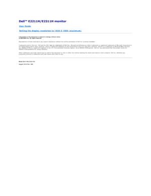 Page 26 
Information in this document is subject to change without notice.  
 
Reproduction of these materials in any manner whatsoever without the written permission of Dell Inc.   is strictly forbidden.  
Trademarks used in this text:  Dell  and the  DELL  logo are trademarks of Dell Inc;   Microsoft  and  Windows  are either trademarks or registered trademarks of Microsoft Corporation in 
the United States and/or other countries,  Intel  is a registered trademark of Intel Corporation in the U.S. and other...