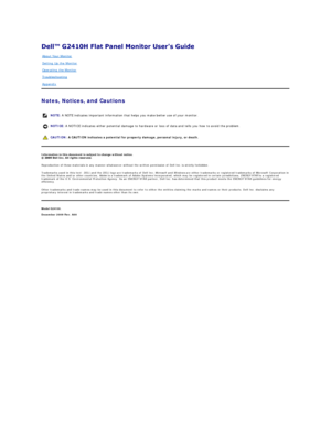 Page 1 
Notes, Notices, and Cautions  
   
   
   
 
Information in this document is subject to change without notice.  
 
Reproduction of these materials in any manner whatsoever without the written permission of Dell Inc.   is strictly forbidden.  
Trademarks used in this text:  DELL  and the  DELL  log o  are trademarks of Dell Inc;  Microsoft  and  Windows  are either trademarks or registered trademarks of Microsoft Corporation in 
the United States and/or other countries;  Adobe  is a trademark of Adobe...