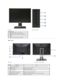 Page 4Back View  
 Front View   Front panel controls
Label Description
1 Preset Modes (default, but configurable)
2 Brightness & Contrast (default, but configurable)
3 Menu
4 Exit
5 Power button  (with power light indicator)
Back view   Back view with monitor stand  
Label   Description   Use  
1   VESA mounting holes   (100 mm x 100 mm  -  
behind attached  VESA Plate ) Wall mount monitor using VESA - compatible wall mount kit (100 mm x 100 mm)   
2   Regulatory label Lists the regulatory approvals.
3   Stand...