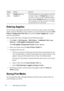 Page 374372Maintaining Your Printer
Ordering Supplies
You can order consumables from Dell on the Internet when using a networked 
printer. Type the IP address of your printer in your web browser, launch the Dell 
Printer Configuration Web Tool, and click the Order Supplies at: to order 
toner for your printer. 
You can also order toner cartridges by the following method.
1
Click Star t All Programs Dell Printers Additional Color Laser 
Software
 Dell Supplies Management System.
The 
Dell Supplies Management...