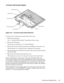 Page 103Removing and Replacing Parts 4-67
13.3-Inch LCD Inverter Board
.
Figure 4-47.  13.3-Inch Inverter Board Removal   
To remove the 13.3-inch inverter board, follow these steps:
1. Remove the front bezel.
See “13.3-Inch LCD Front Bezel” found earlier in this section.
2. Remove the LCD 
panel.
See the 
previous subsection, “13.3-Inch LCD Panel.” 
3. Remove the inverter board from the four tabs holdin
g it to the back cover.
Turn the board over so that the board’s com
ponents are facing up.
4. Disconnect the...